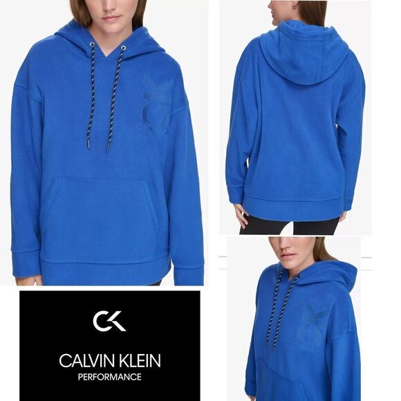 CALVIN KLEIN PERFORMANCE Women's Embroidered Fleece Hoodie S - Picture 1 of 6